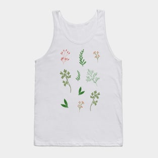 Simple green leaves sticker pack Tank Top